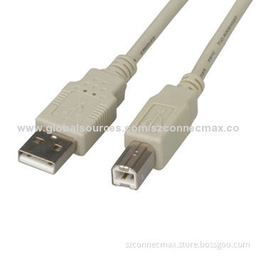 AM to BM USB2.0 Printer Cable, Molded Shell Type Connector